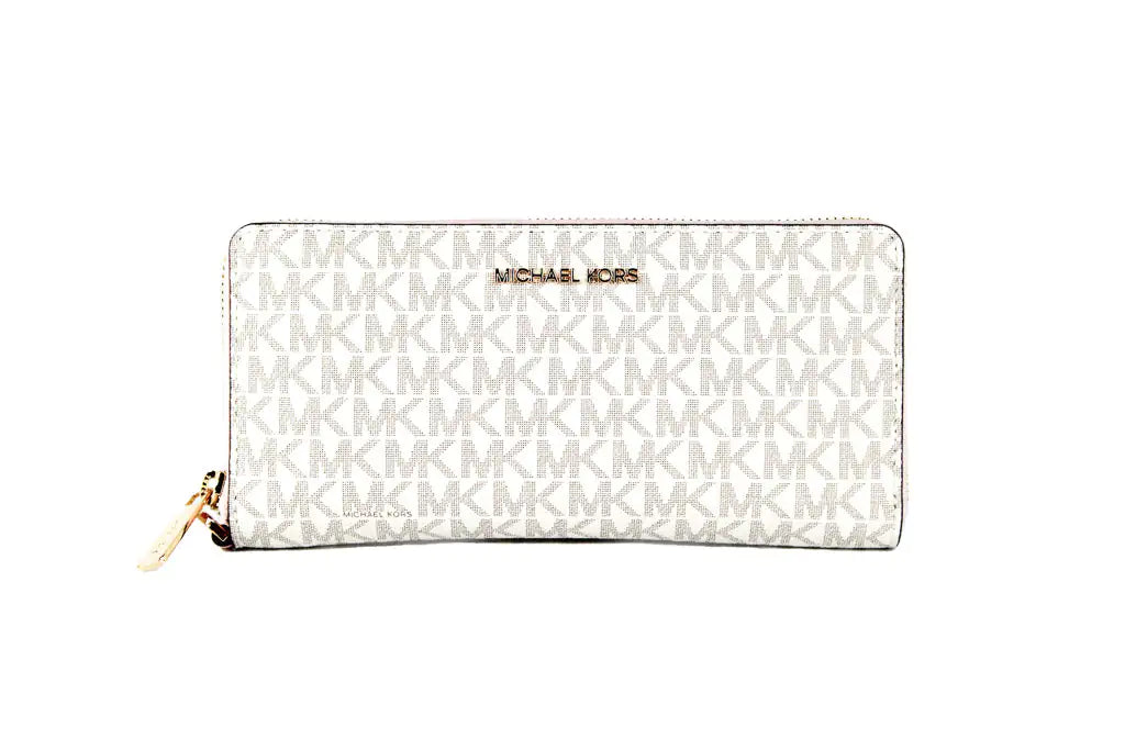 Michael Kors Jet Set Travel Large Vanilla Pink Continental Wallet