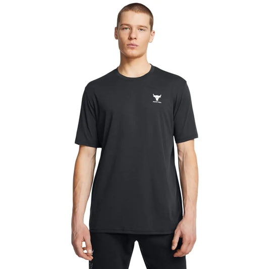 Under Armour Mens Project Rock Simple Branded Short Sleeve T Shirt (001) Black / / White Medium