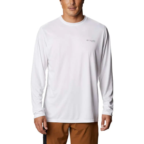 Columbia Mens Standard Terminal Tackle PFG Fish Flag LS White Collegiate Navy Medium