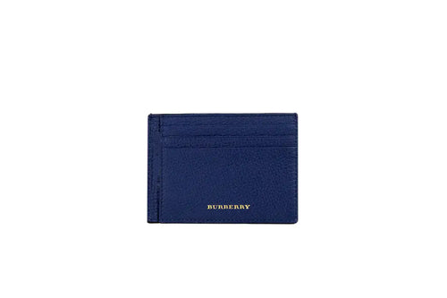 Burberry House Check Chase Blue Leather Money Card Case