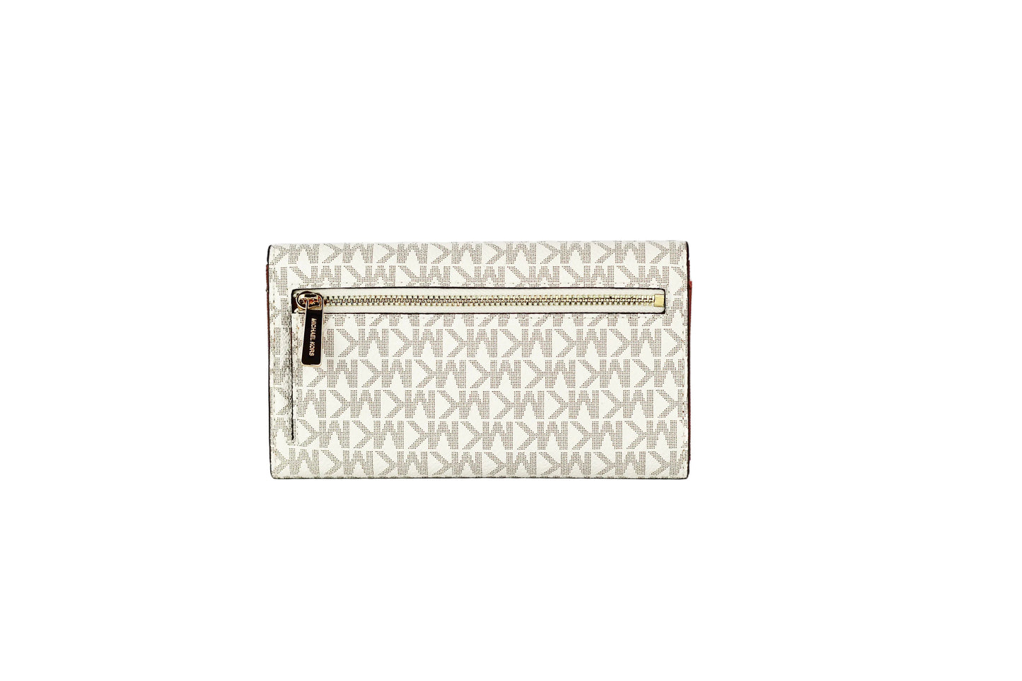 Michael Kors Jet Set Travel Large Vanilla Signature Trifold Wallet Clutch