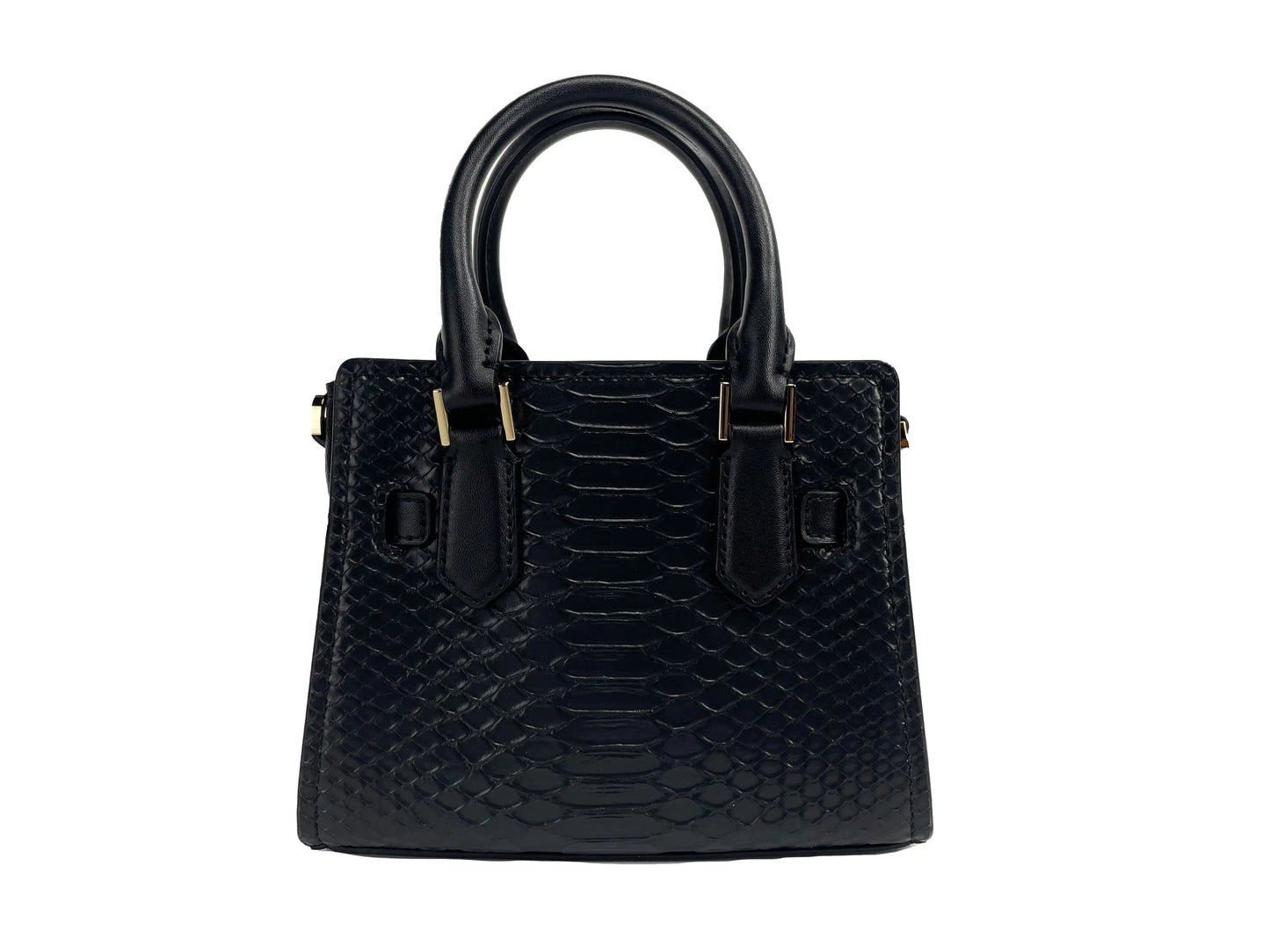 Michael Kors Hamilton XS Black Snake Satchel Bag