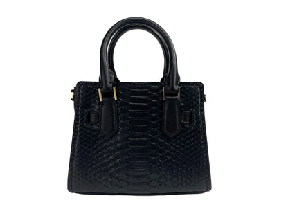 Michael Kors Hamilton XS Black Snake Satchel Bag