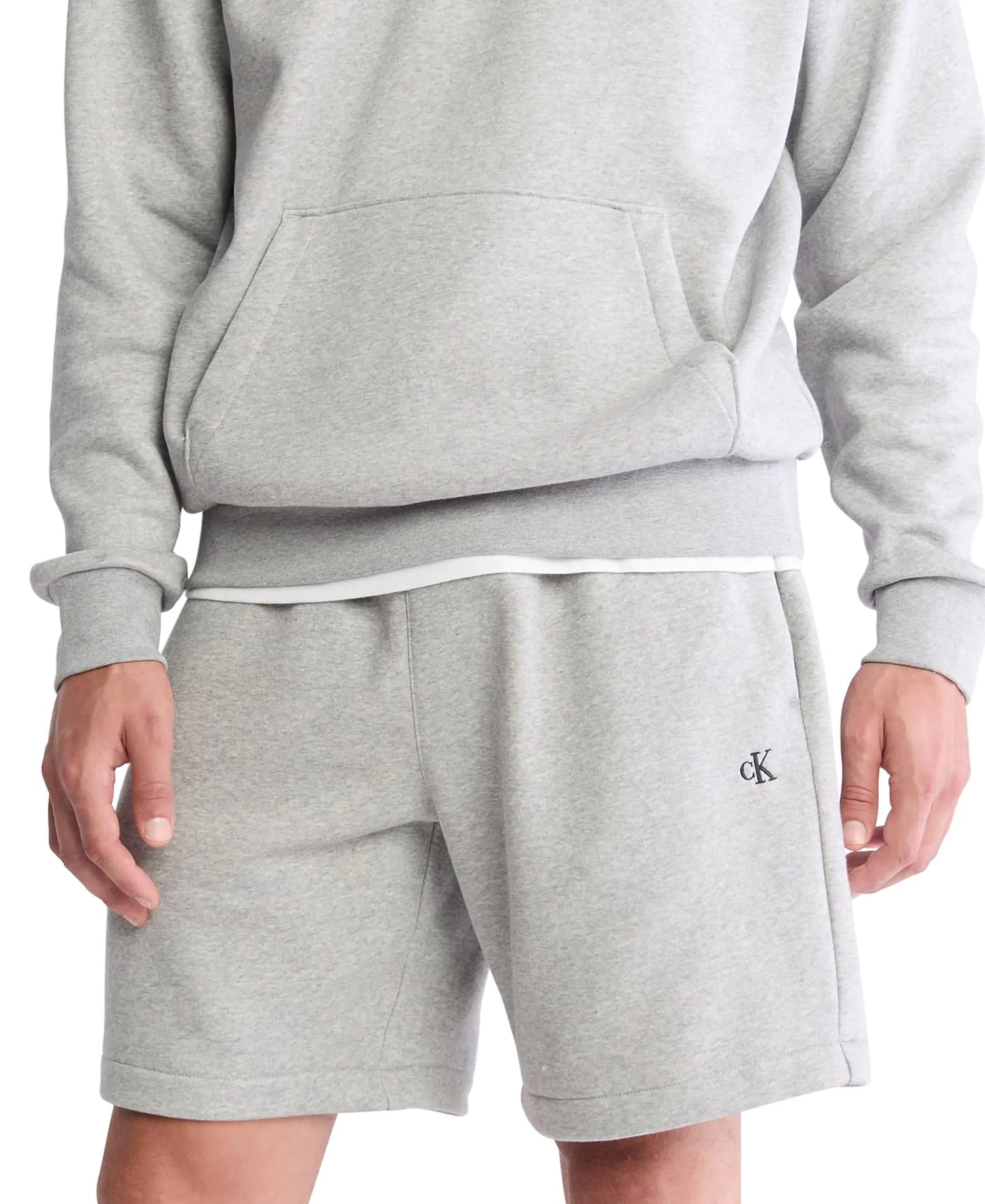 Calvin Klein Mens Monogram Logo Fleece Shorts