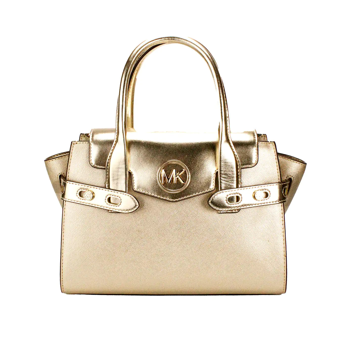 Michael Kors Carmen Medium Pale Gold Leather Satchel