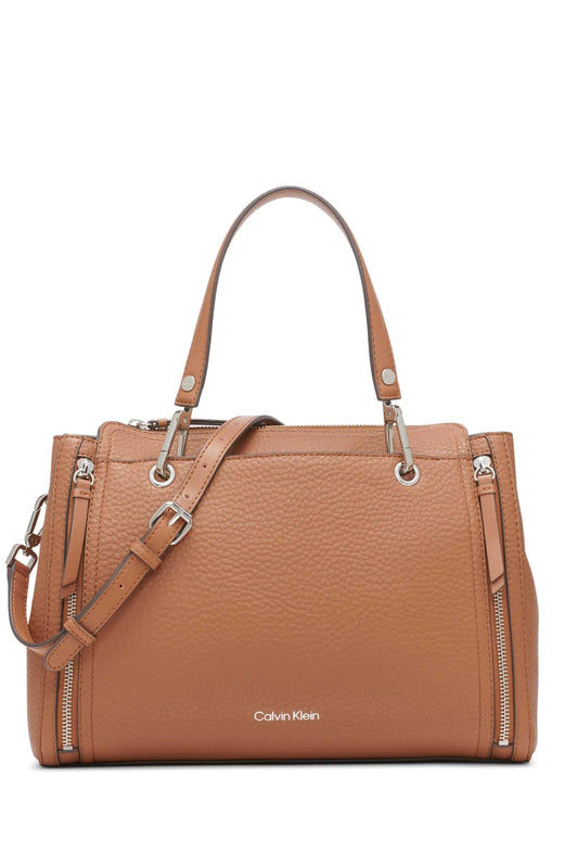 Calvin Klein Reyna Novelty Satchel Core Caramel One Size