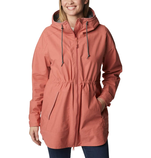 Columbia Womens Sage Lake Long Lined Jacket Dark Coral Small