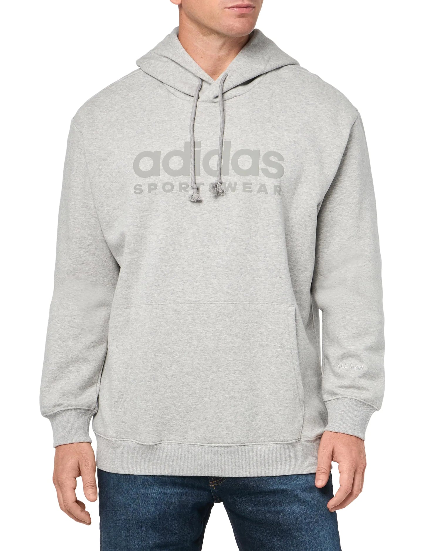 adidas Mens All SZN Fleece Graphic Hoodie Medium Grey Heather X-Large