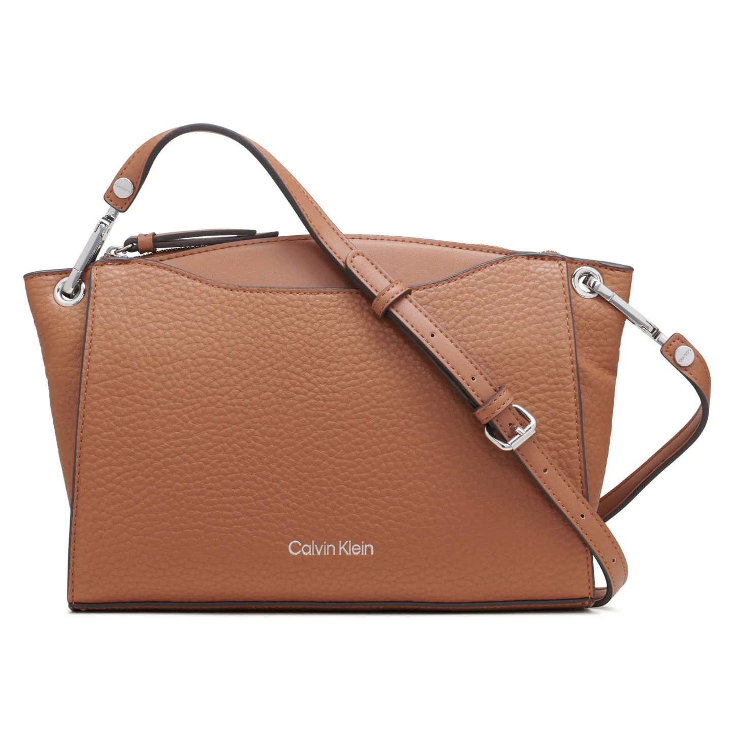 Calvin Klein Garnet Top Zip Crossbody Caramel One Size