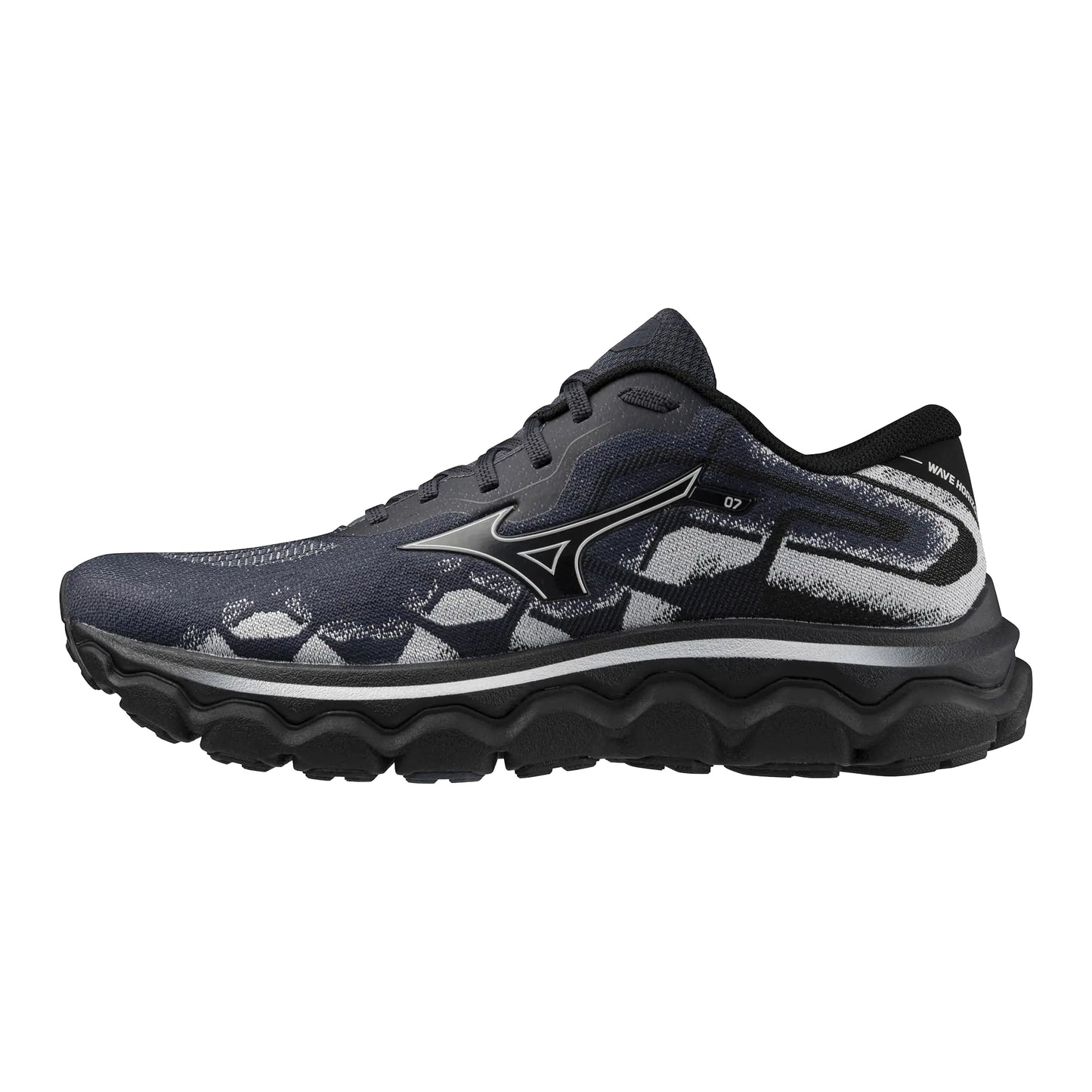 Mizuno Mens Wave Horizon 7 Running Shoe Black-Nimbus Cloud 8.5