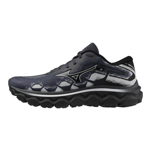 Mizuno Mens Wave Horizon 7 Running Shoe Black-Nimbus Cloud 8.5