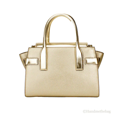 Michael Kors Carmen Medium Pale Gold Leather Satchel