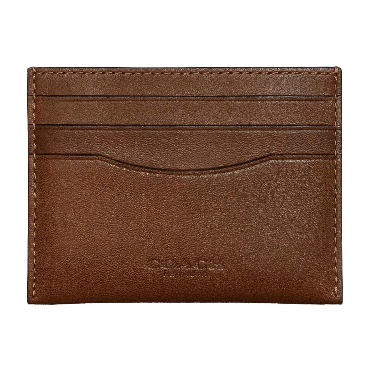 Coach Flat Card Case in Sport Calf Saddle 4" (L) x 3" (H)