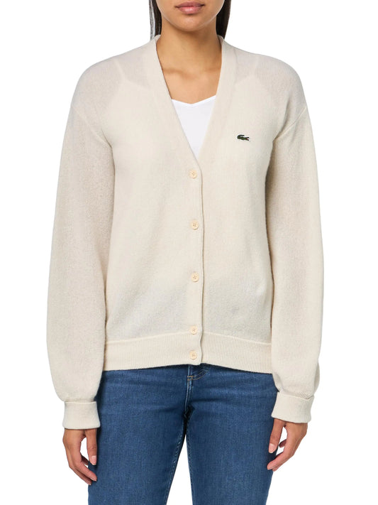 Lacoste WomensCashmere CardiganCream40