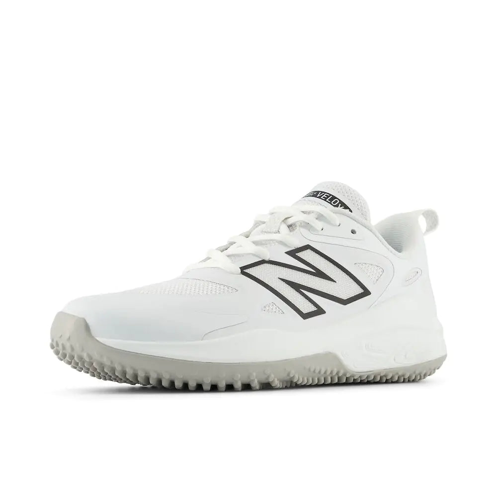 New Balance Womens Fresh Foam Velo V4 Turf-Trainer Softball Shoe White/Black 8 Wide