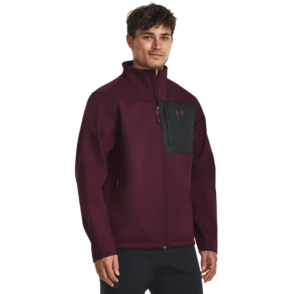 Under Armour Mens ColdGear Infrared Shield 2.0 Soft Shell (600) Dark Maroon/Black/Black X-Small