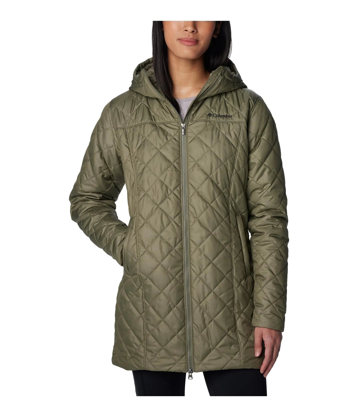 Columbia Womens Copper Crest Long Jacket Stone Green Small