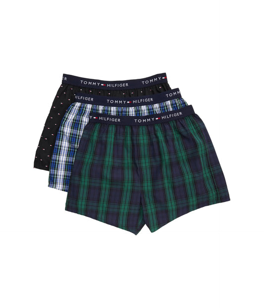 Tommy Hilfiger Cotton Classics Woven Boxer 3-Pack Black SM