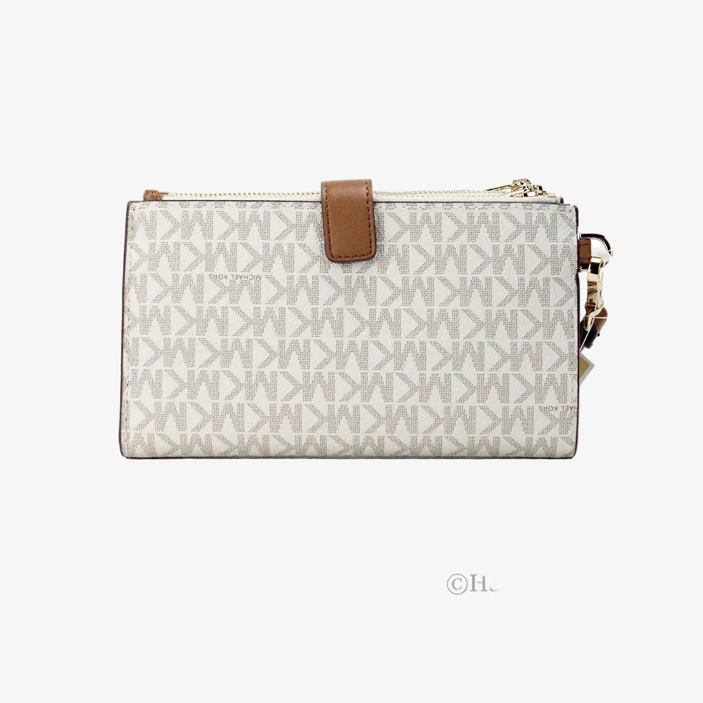 Michael Kors Jet Set Vanilla Large Double Zip Wallet