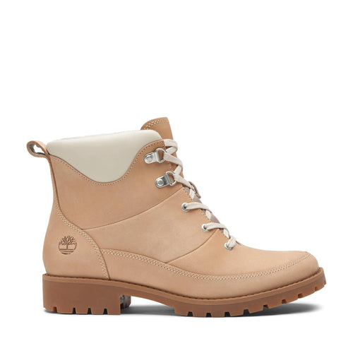 Timberland Womens Ellendale Mid Lace-Up Boot Fashion Light Beige Nubuck 6.5