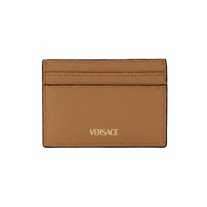 Versace Mini Medusa Brown Grainy Leather Card Case