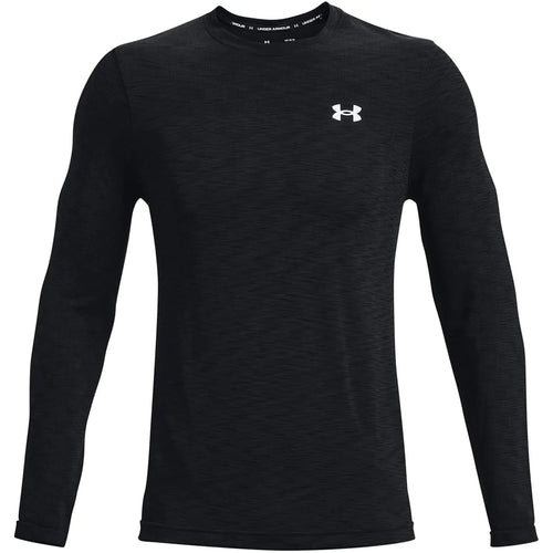 Under Armour Mens UA Seamless Long Sleeve Stretch Shirt Running Top 1359873 (US Alpha X-Large Regular Regular Black/White - 001)