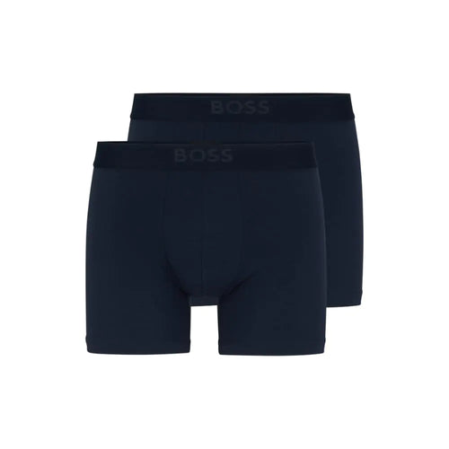 BOSS mens 2-pack Soft Modal Boxer Briefs Blue Peacock Medium US