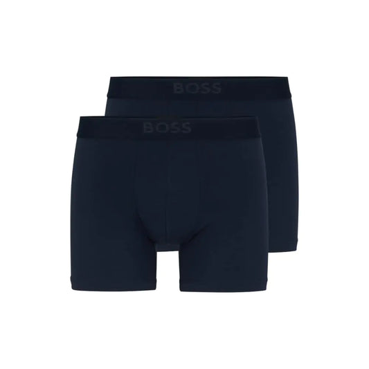 BOSS mens 2-pack Soft Modal Boxer Briefs Blue Peacock Medium US