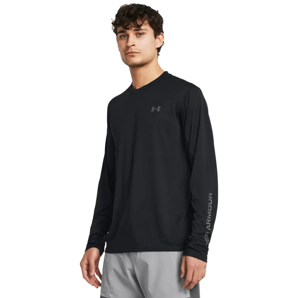 Under Armour Mens Drift Tide Knit Long-Sleeve T-Shirt (001) Black/Castlerock/Castlerock Small