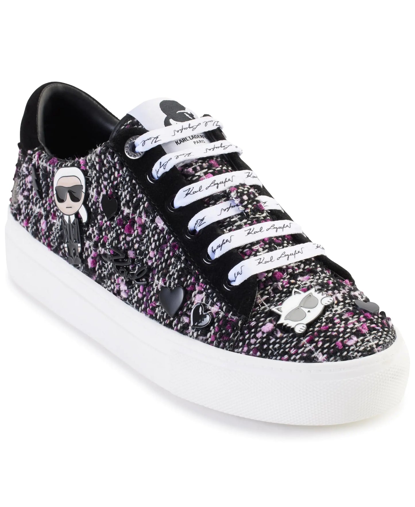 Karl Lagerfeld Paris Womens Cate Pins Sneaker Multi/Black 6.5