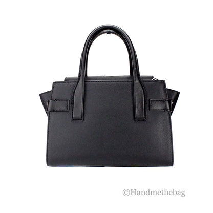 Michael Kors Carmen Medium Black Silver Leather Satchel