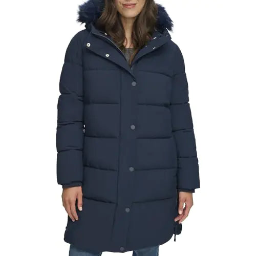 Tommy Hilfiger Navy Long Puffer Coat SM