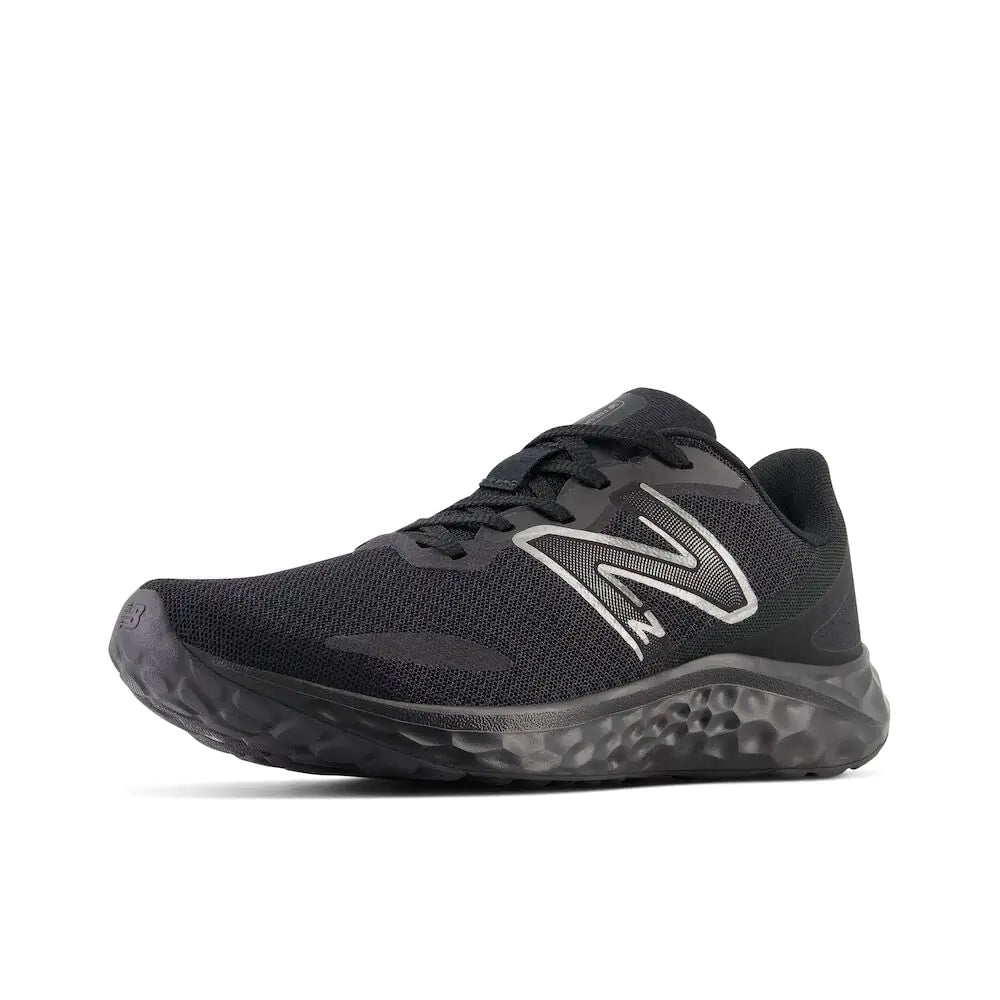 New Balance Womens Fresh Foam Arishi V4 Slip-Resistant Running Shoe Black/Black Metallic/Black 7.5