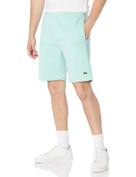 Lacoste Mens Solid Regular Fit Brushed Fleece Shorts GH9627-LGF-S