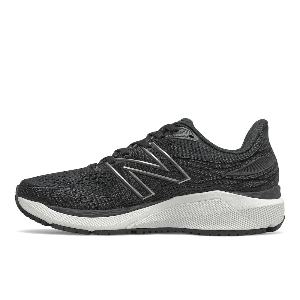 New Balance Womens Fresh Foam X 860 V12 Running Shoe Black/White 7.5 M