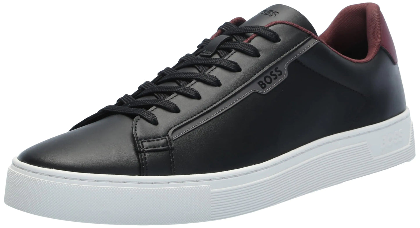 BOSS Rhys Cupsole Small Logo Sneaker Black Currant 8